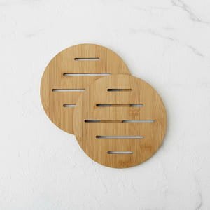 Laser Cut Round Wood Heat Pads Trivet