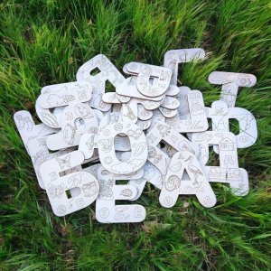 Laser Cut Russian Alphabet Letters Learning Toys for Kids Vector