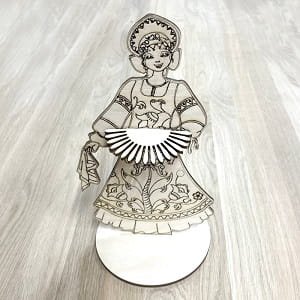 Laser Cut Russian Folk Woman Napkin Holder