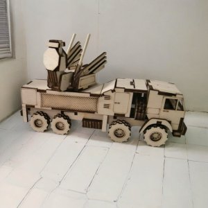 Laser Cut Russian Pantsir Missile System 3D Wood Model Vector