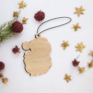 Laser Cut Santa Head Christmas Ornament Vector