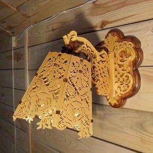 Laser Cut Scroll Saw Pattern Decorative Wall Lamp