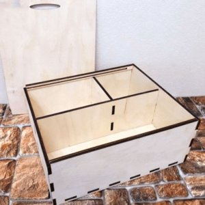 Laser Cut Sectional Gift Packaging Box with Sliding Lid Vector