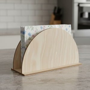 Laser Cut Semi Circular Wooden Napkin Holder