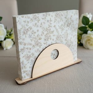 Laser Cut Semi Oval Wooden Napkin Holder
