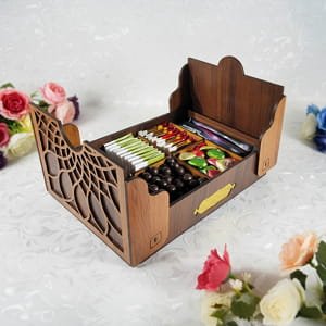 Laser Cut Serving Box Wooden Treat Box
