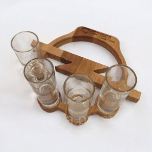 Laser Cut Shot Glass Serving Tray Vector