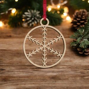 Laser Cut Simple Snowflake Bauble Vector