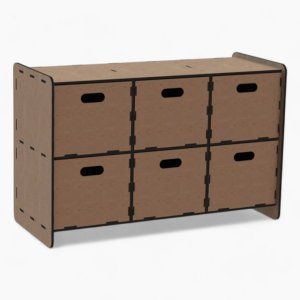 Laser Cut Six Drawer Dresser Vector