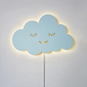 Laser Cut Smiling Cloud Wall Lamp for Children Room Decor