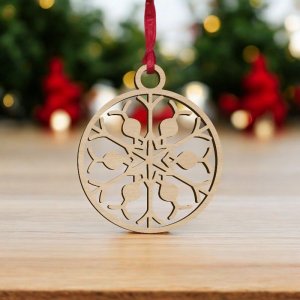 Laser Cut Snowflake Ball Christmas Ornament Vector