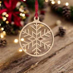 Laser Cut Snowflake Ball Christmas Tree Ornament Vector