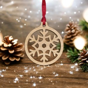Laser Cut Snowflake Bauble Christmas Ornament Vector