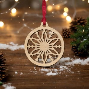 Laser Cut Snowflake Bauble Vector