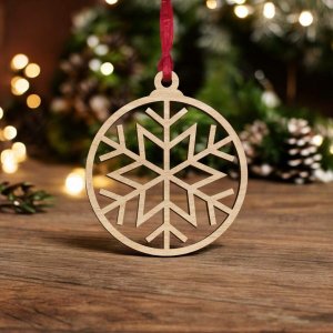 Laser Cut Snowflake Christmas Bauble Tree Decoration Vector