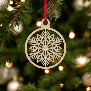 Laser Cut Snowflake Christmas Bauble Vector