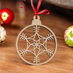 Laser Cut Snowflake Christmas Ornament Ball Vector