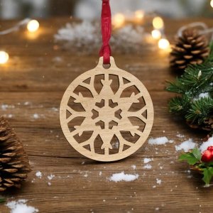 Laser Cut Snowflake Christmas Tree Ball Vector