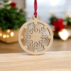 Laser Cut Snowflake Christmas Tree Bauble Vector