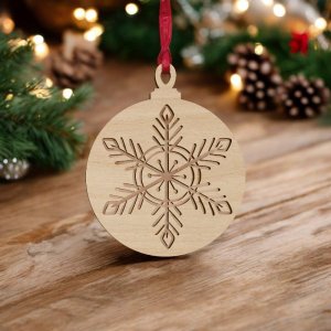 Laser Cut Snowflake Cutout Christmas Ball Vector
