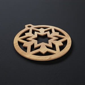 Laser Cut Snowflake Design Christmas Tree Ornament