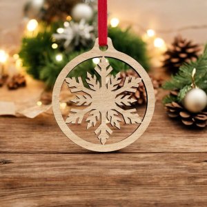 Laser Cut Snowflake Pattern Bauble Vector