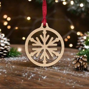 Laser Cut Snowflake Star Bauble Vector