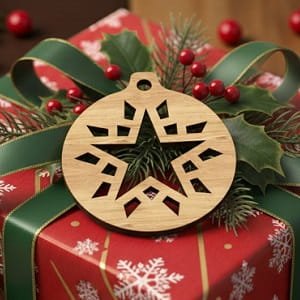 Laser Cut Snowflake Star Design Christmas Ornament