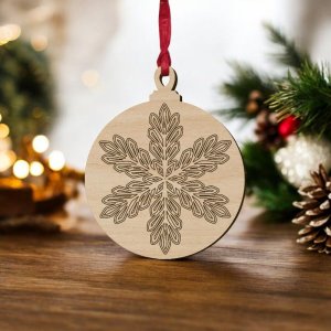 Laser Cut Snowflake Themed Christmas Ball Vector