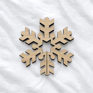 Laser Cut Snowflake Wooden Craft Shape Vector