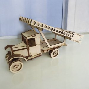 Laser Cut Soviet Rocket Launcher 3D Wood Model Vector