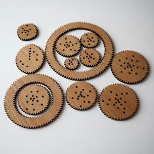 Laser Cut Spirograph Gear Set Hypotrochoid Drawing Kit
