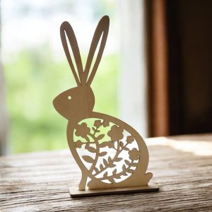 Laser Cut Spring Rabbit Table Centerpiece Decoration Vector