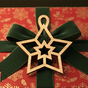 Laser Cut Star Bauble Christmas Tree Decoration Vector