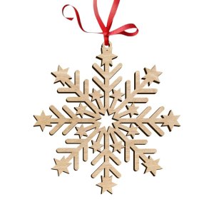 Laser Cut Star Christmas Snowflake Ornament Vector