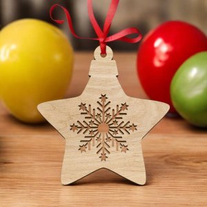 Laser Cut Star Snowflake Bauble Ornament Vector