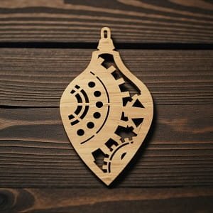 Laser Cut Steampunk Style Design Christmas Ornament