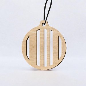 Laser Cut Striped Christmas Ornament Vector