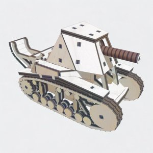 Laser Cut SU 18 Self Propelled Gun Tank 3D Wood Model Vector