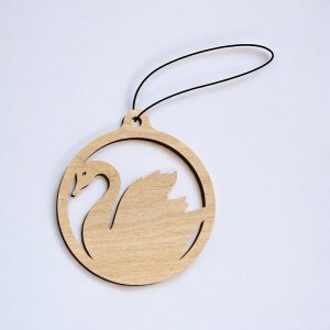 Laser Cut Swan Christmas Ball Ornament Vector