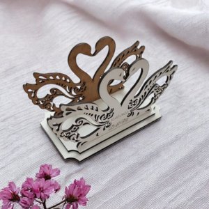 Laser Cut Swan Napkin Holder Vector