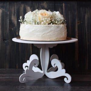 Laser Cut Table Shaped Wooden Birthday Cake Stand