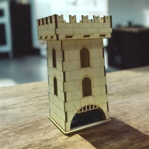 Laser Cut Tea Bag Dispenser Castle Vector