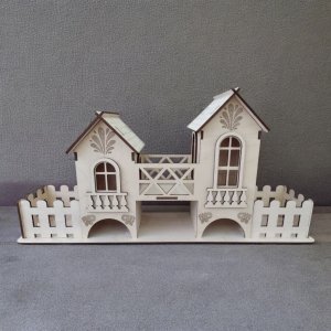 Laser Cut Tea Bag Villa House Vector