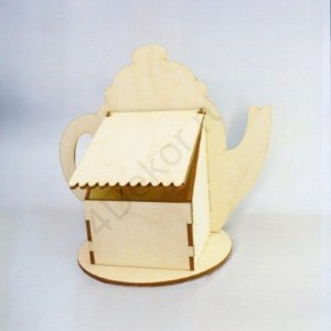 Laser Cut Teapot Shaped Tea Bag House Vector