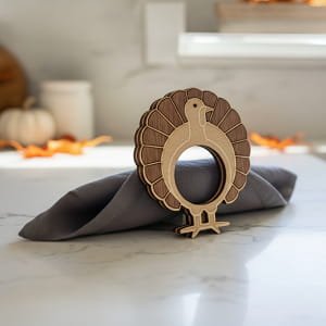 Laser Cut Thanksgiving Turkey Napkin Ring