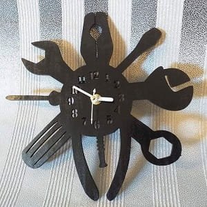 Laser Cut Tools Clock for Workshop