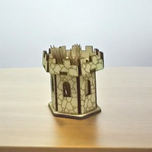 Laser Cut Toothpick Holder Castle Vector