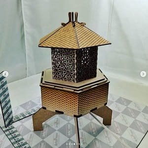Laser Cut Traditional Lantern Wood Lamp