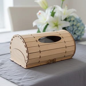 Laser Cut Treasure Chest Themed Tissue Box